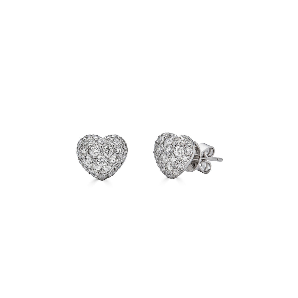 Dome Heart Pavé Diamond Earrings