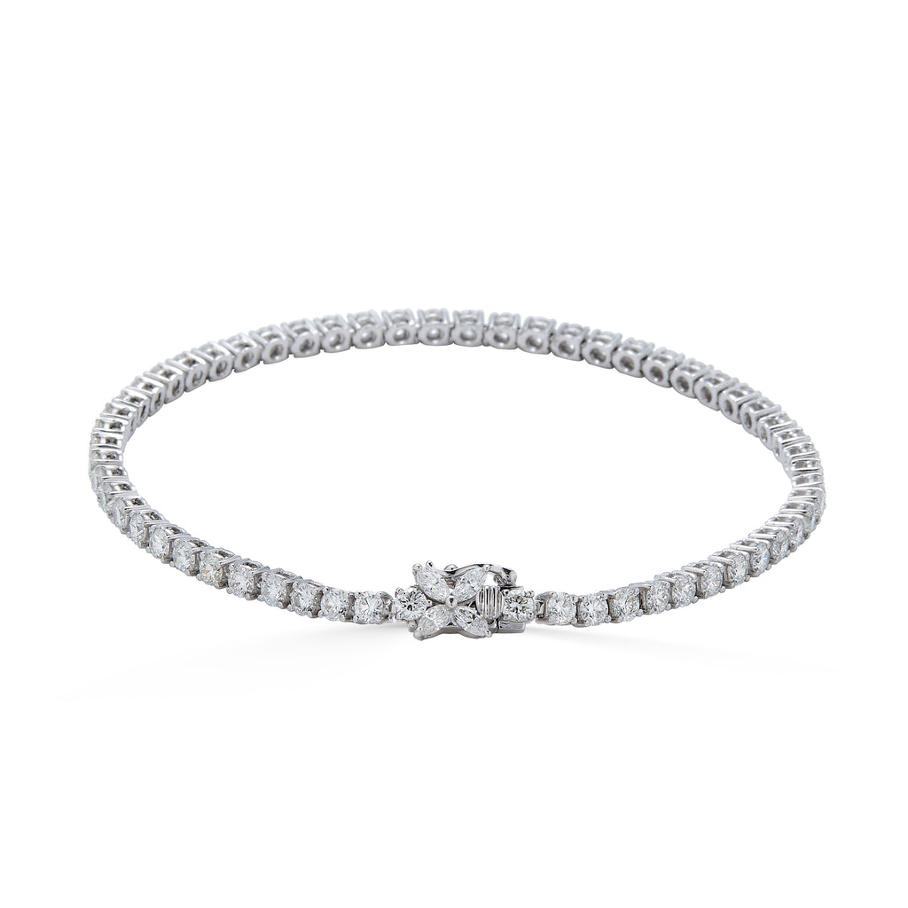 Diamond Tennis Bracelet With Marquise